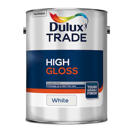 Dulux Trade High Gloss Paint White 5L