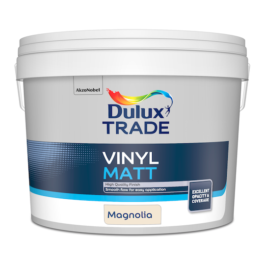 Dulux Trade Vinyl Matt Emulsion Paint Magnolia 10L
