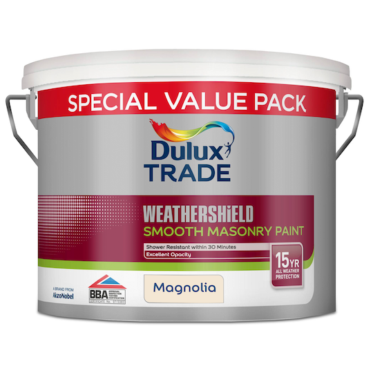 Dulux Trade Weathershield Smooth Masonry Paint Magnolia 7.5L