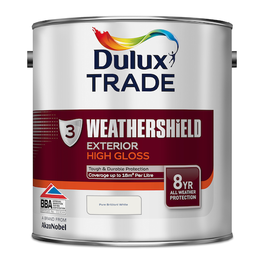Dulux Trade Weathershield Exterior High Gloss Pure Brilliant White 2.5L