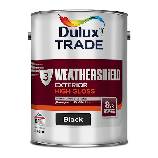 Dulux Trade Weathershield Exterior High Gloss Black 5L