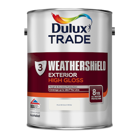 Dulux Trade Weathershield Exterior High Gloss Pure Brilliant White 5L