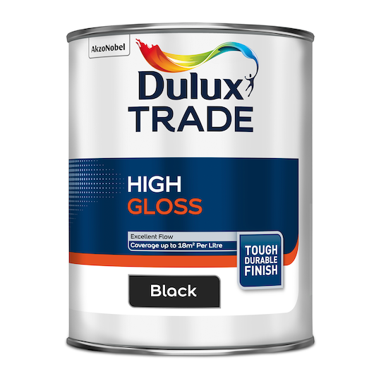 Dulux Trade High Gloss Paint Black 1L