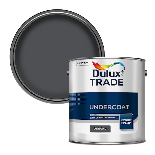 Dulux Trade Undercoat Paint Dark Grey 2.5L Leyland SDM