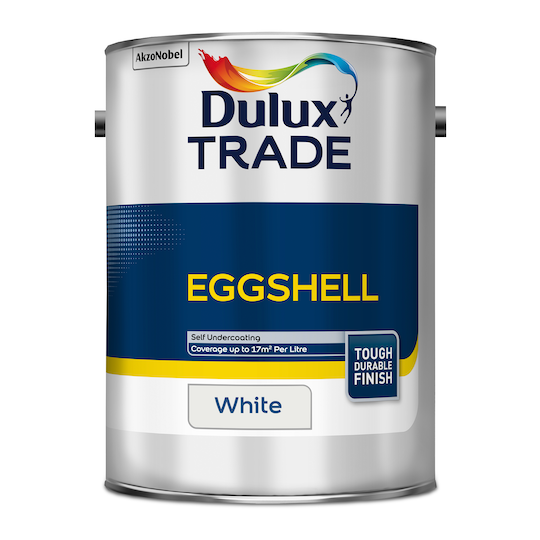Dulux Trade Eggshell Paint White 5L