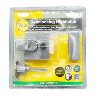 Yale Lock Night Latch Security Narrow  Gun Metal 40mm