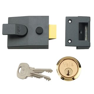 Yale Lock Night Latch Security Standard Gun Metal 60mm