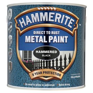 Hammerite Metal Paint Hammered Finish Black 2.5L