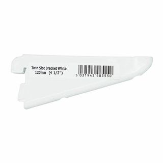 Bracket Spur Type Twin Slot White 114mm