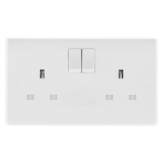 BG Nexus Switched Socket White 2 Gang 13A