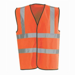 Hi-Vis Waistcoat Fluorescent Scotchtape Orange XXL