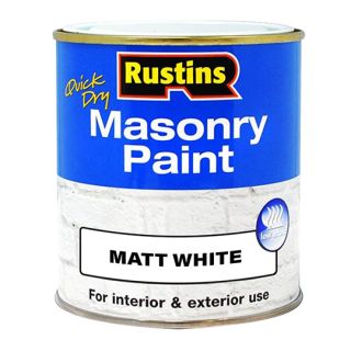 Rustins Quick Dry Masonry Paint Matt Black 500ml