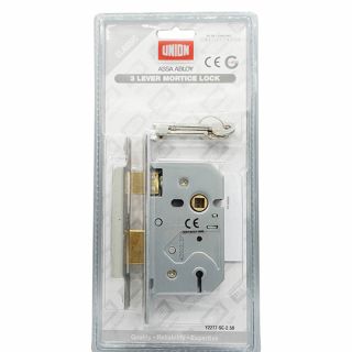 Union Mortice Latch Lock 3 Lever Satin 2.5in
