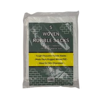Heavy Duty Woven Rubble Sacks Pack of 5
