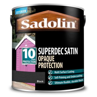 SADOLIN Superdec Opaque Wood Protection Satin Black 2.5L