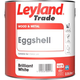 Leyland Trade Eggshell Paint Brilliant White 2.5L