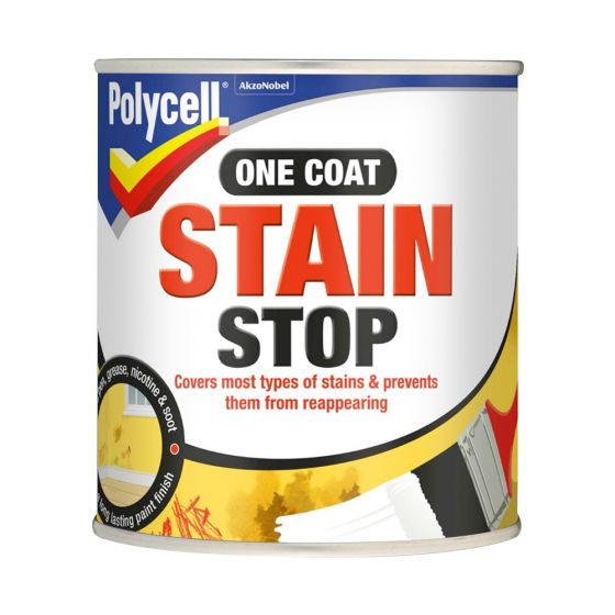Polycell One Coat Stain Stop Paint White 1L