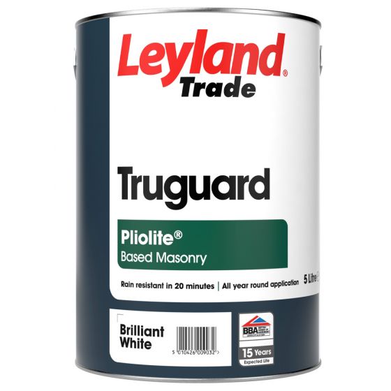 Leyland Trade Truguard Pliolite Based Masonry Paint Brilliant White 5L