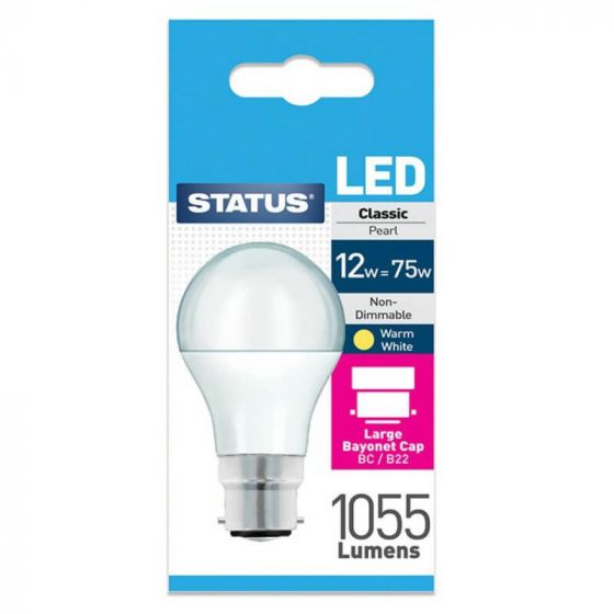 Status Light Bulb LED GLS BC B22 12W