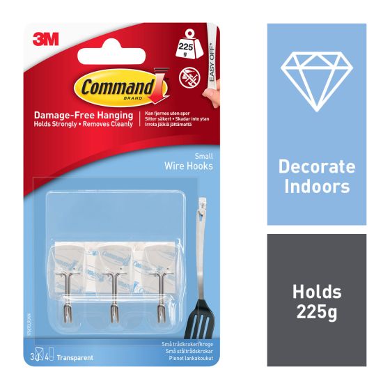 3M Command Clear Wire Hooks with Clear Strips