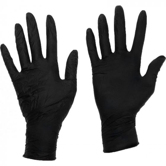 Black Nitrile Gloves Engineers Industrial Medium Box of 100