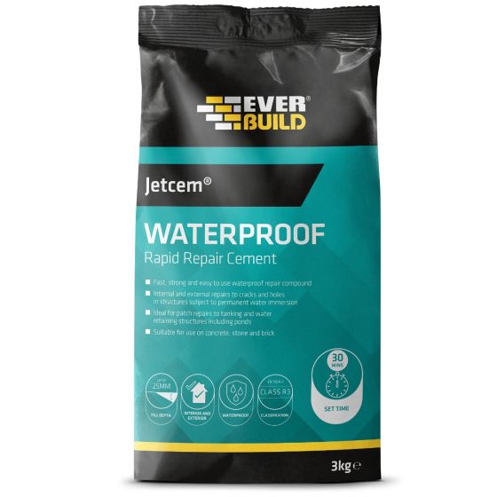 Everbuild Jetcem Waterproofing Rapid Setting Cement 3kg