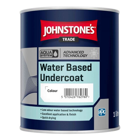 Johnstones Trade Aqua Water Based Undercoat Paint Brilliant White 1L
