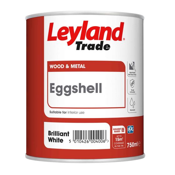 Leyland Trade Eggshell Paint Brilliant White 750ml