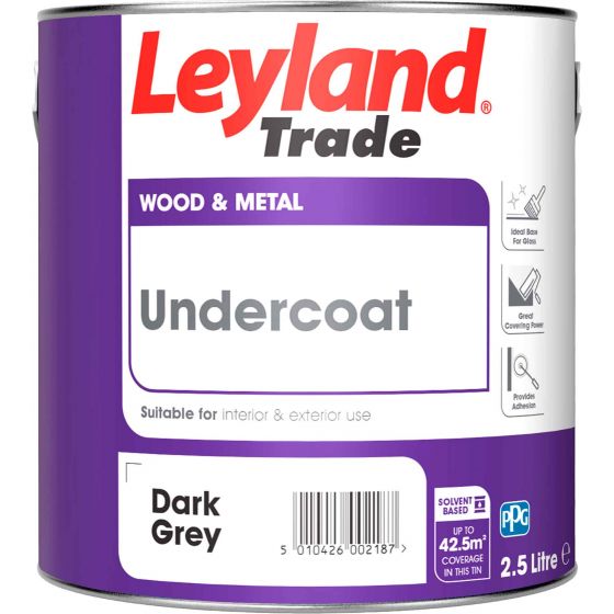 Leyland Trade Undercoat Paint Dark Grey 2.5L