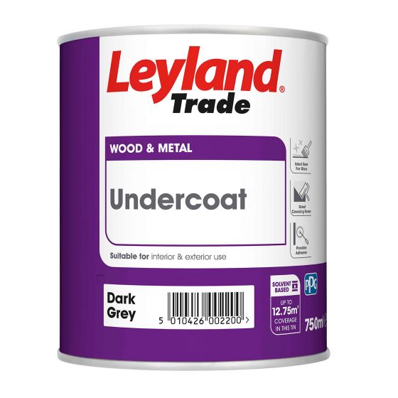 Leyland Trade Undercoat Paint Dark Grey 750ml