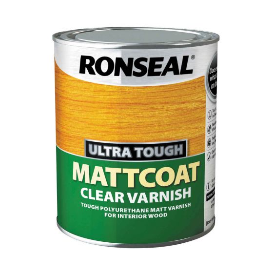 Ronseal Ultra Tough Clear Varnish Matt Coat 750ml