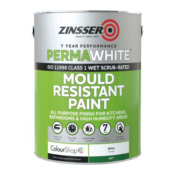 Zinsser Perma White Mould Resistant Paint Matt 1L