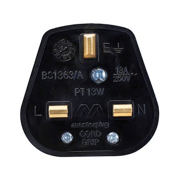 Plastic Plug With 13A Fuse Black
