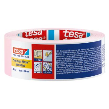 Tesa Precision Masking Tape Sensitive Pink 38mm x 50m Roll