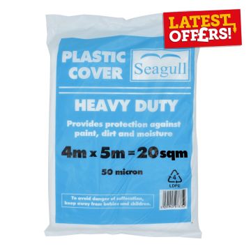 Seagull Plastic Dustsheet Heavy Duty 4m x 5m