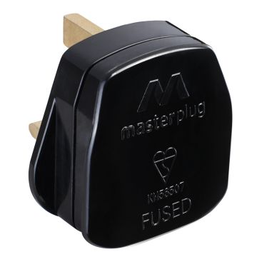 Plastic Plug With 13A Fuse Black