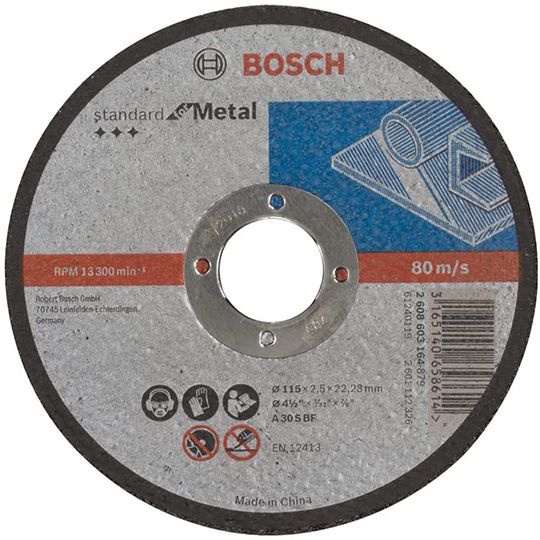 BOSCH metal Cutting Discs Flat 115mm 4.5" diameter 