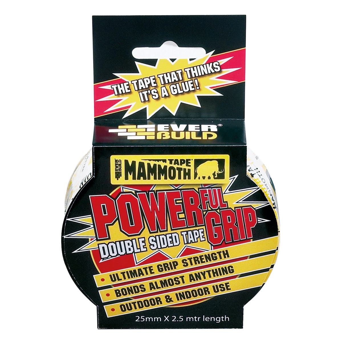 Everbuild Mammoth 25mm x 2.5m Powerful Grip Tape 