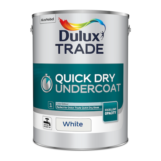 Dulux Trade Quick Dry Undercoat Paint White 5L Leyland SDM