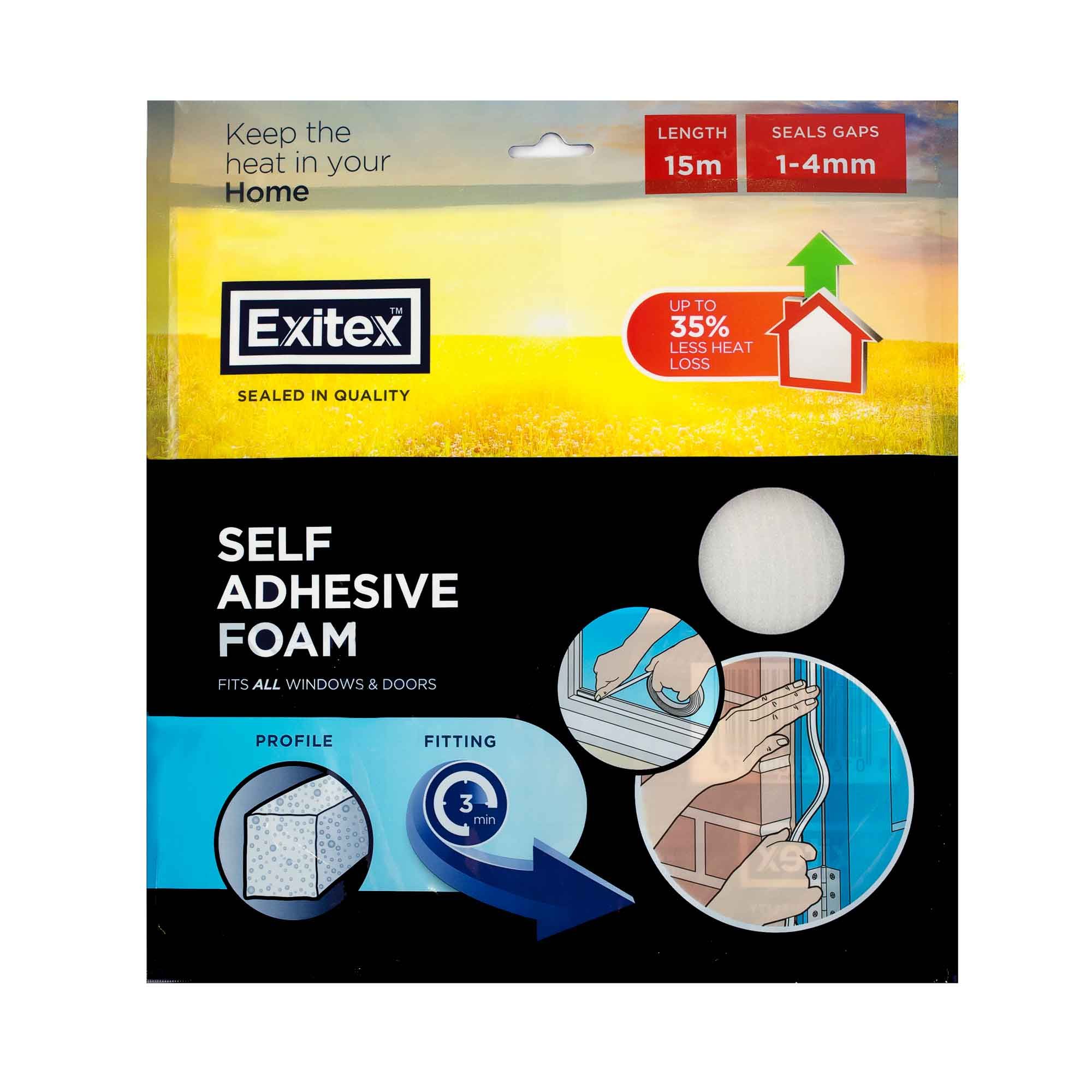 Draught Excluder Vinyl Tape Self Adhesive Foam White 15m Leyland SDM