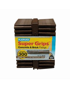 Plasplugs Super Grips Concrete Fixings Brown 7mm Pack of 300