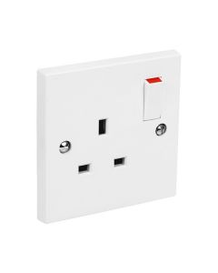 Switched Socket White 1 Gang 13A