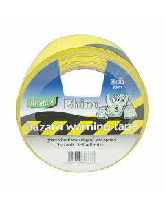 Ultratape Rhino Hazard Warning Barrier Tape Yellow Black 33m