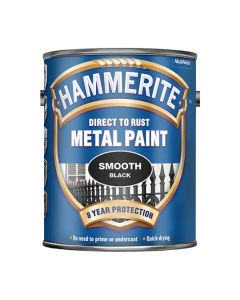 Hammerite Metal Paint Smooth Finish Black 5L