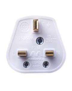 Plastic Plug With 13A Fuse White