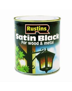 Rustins Quick Dry Satin Black Wood & Metal Paint 1L