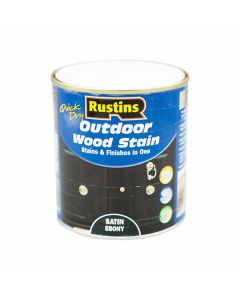 Rustins Quick Dry Outdoor Wood Stain Satin Ebony 500ml