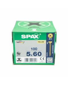 Spax Screws Flat Pozi Countersunk CSK 5x60mm