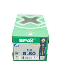 Spax Screws Flat Pozi Countersunk CSK 5x80mm