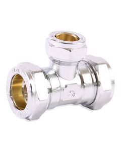 Compression Chrome Equal Tee CP 15mm